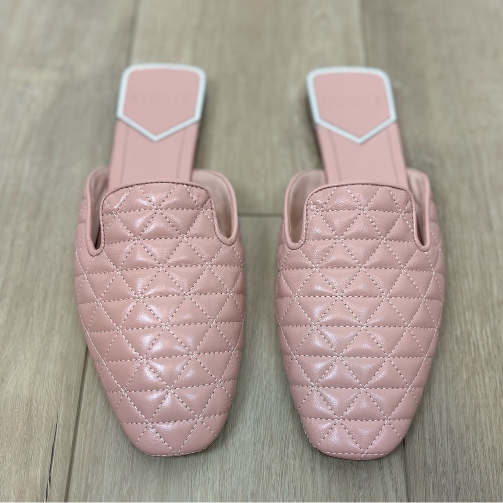SCHUTZ Adra Quilted Flat Mules in Pink Size 10 - Picture 4 of 11